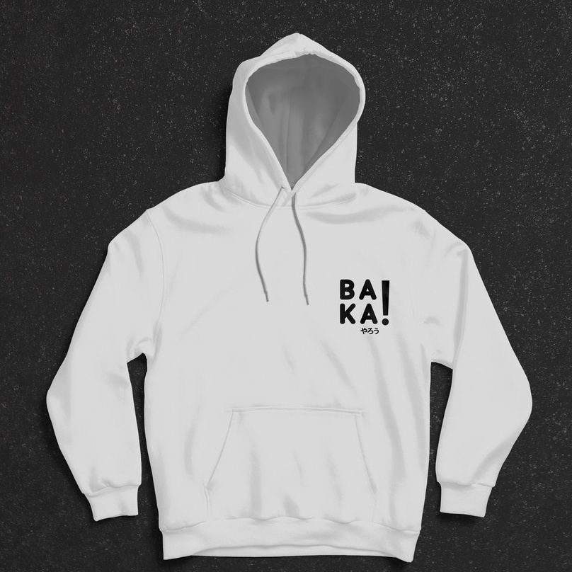 Hoodie Baka Kanji Japan White