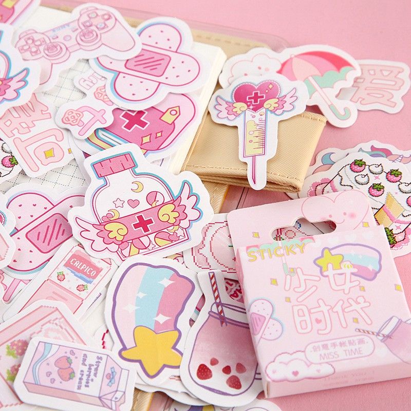 

BAYAHXX 46 lembar Girls Generation Series Lucu Kreatif DIY Scrapbooking Stiker Dekoratif