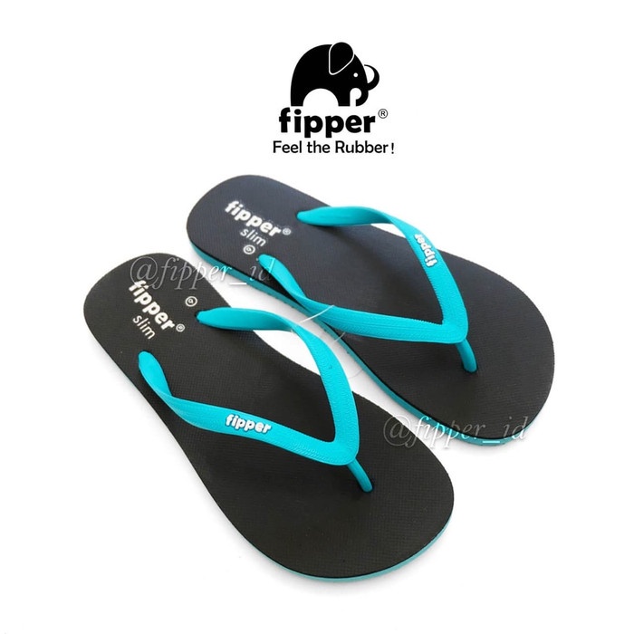 SANDAL FIPPER WANITA, SANDAL FIPPER SLIM ORIGINAL FOR WOMAN - HITAM, SIZE 7