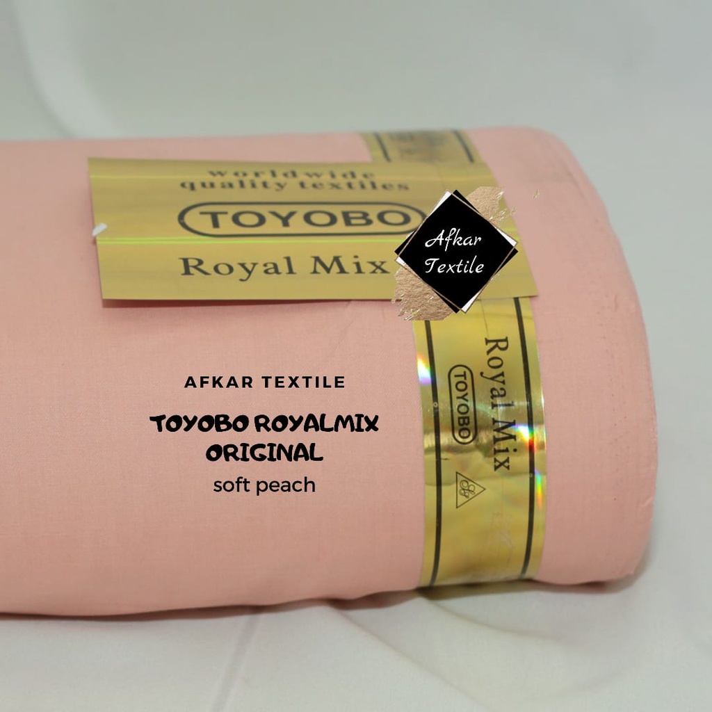 [TERMURAH] KAIN KATUN TOYOBO ROYAL MIX / Royalmix Premium Import / 100% Original Toyobo / Tidak KW-35 Soft Peach