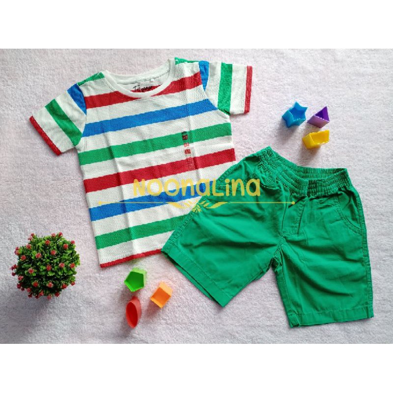 Setelan Anak Casual Kaos Popeye dan Celana Pendek Cool Kids