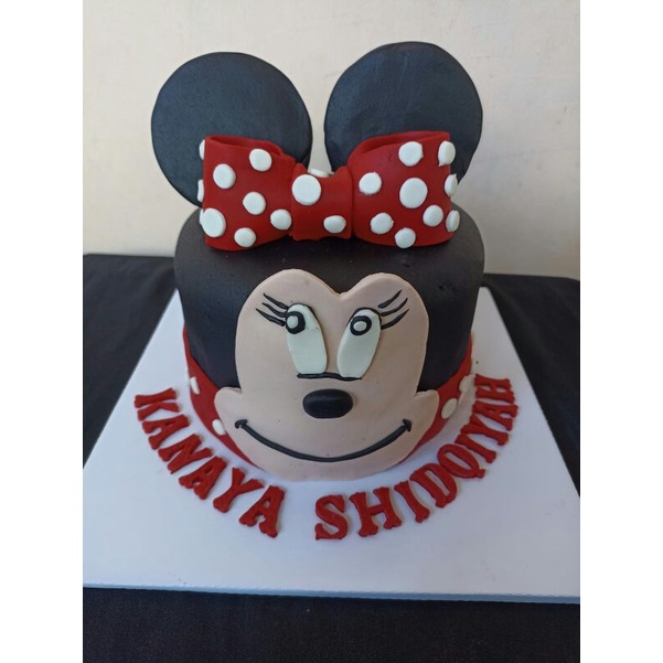 

Kue Ulang Tahun Tart Cake Mickey Minnie Mouse full fondant