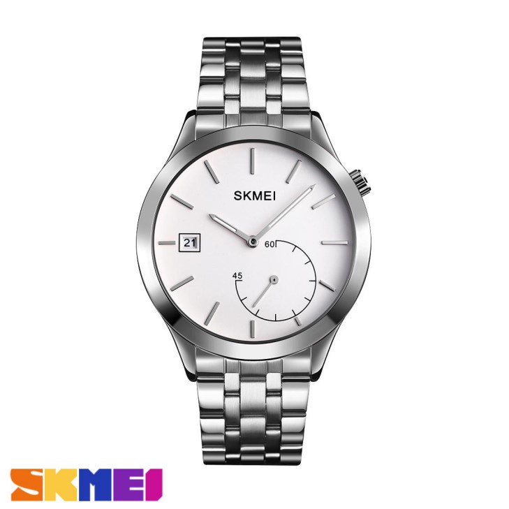 Jam tangan analog rantai skmei 1581 original new style silver