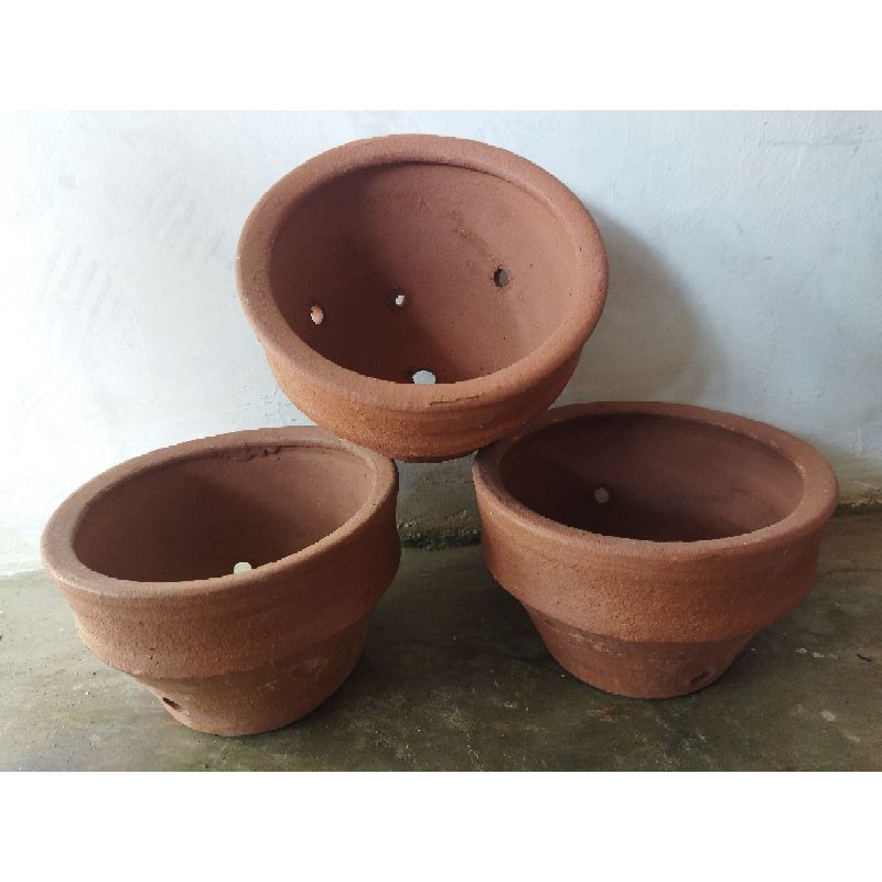 Pot Anggrek Tanah Liat D 15cm