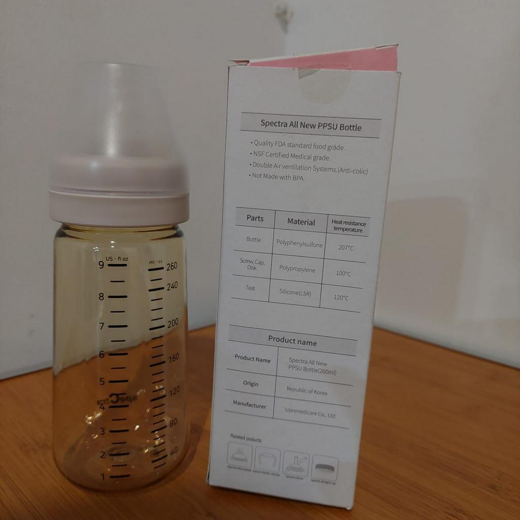 [Preloved & Baru] Spectra ALL NEW PPSU Baby Bottle 260ml - YELLOW