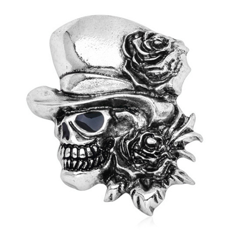 Siy Pinbros Model Tengkorakbunga Mawar Gaya Gothic Vintagepunk Untuk Wanitapesta Halloween