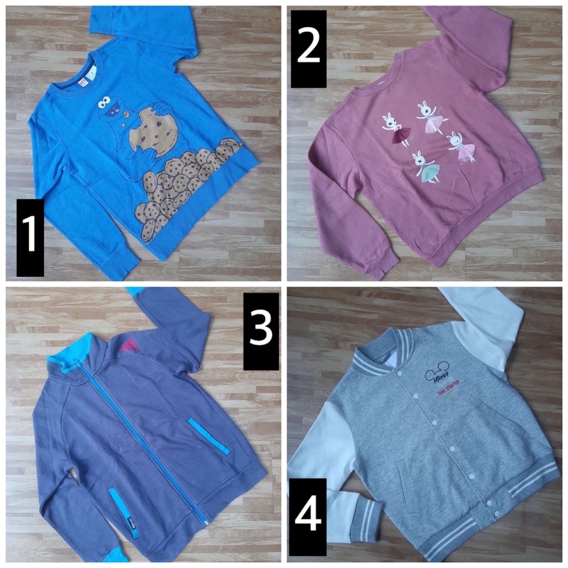 preloved jaket anak perempuan dan laki-laki uniqlo h&m dan adida
