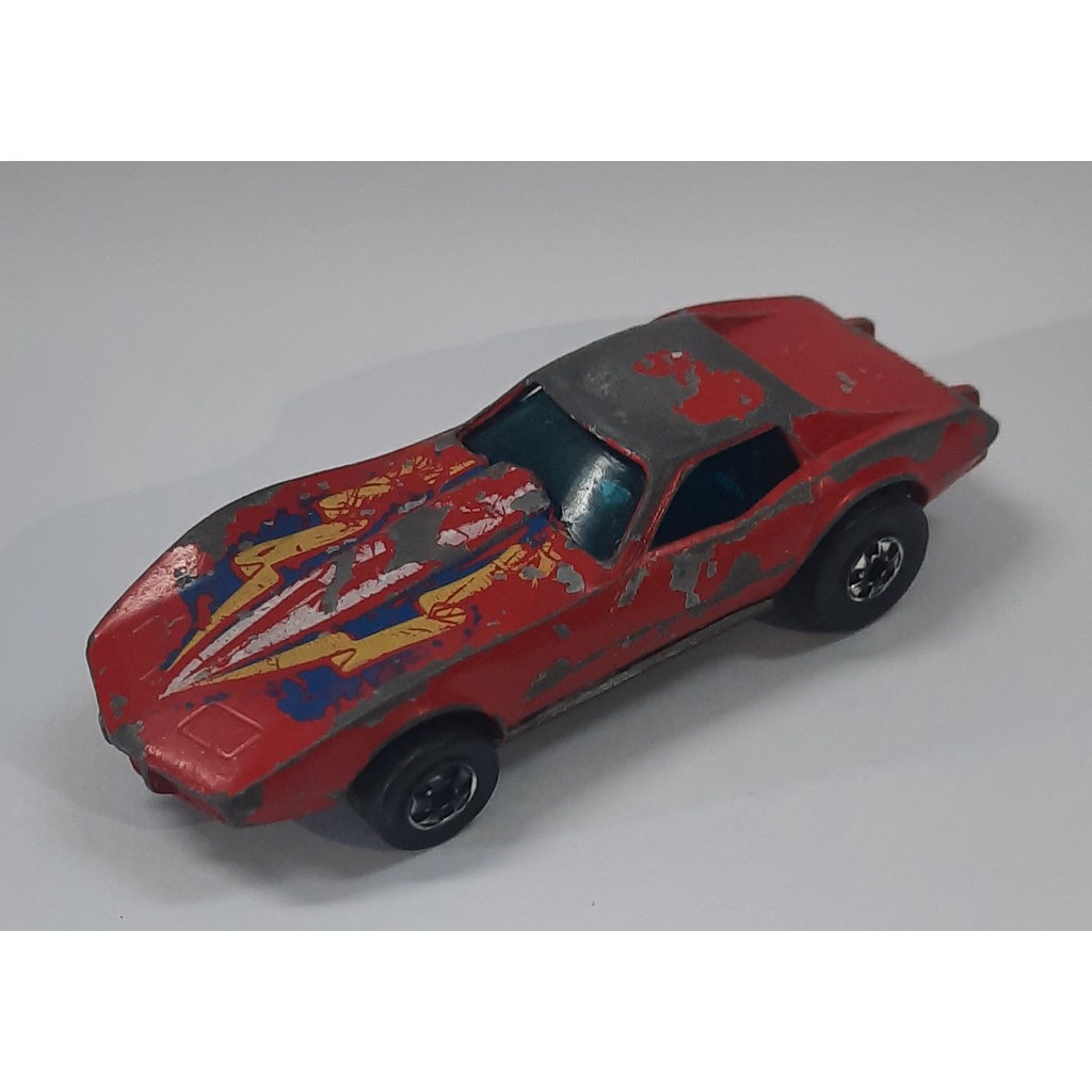 Hotwheels Vintage Corvette Stingray 1977 Made in Hong Kong Black Wall Rare Antik Classic Lawas