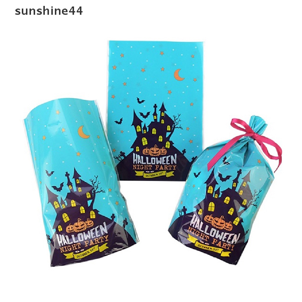 Sunshine 10Pcs Kantong Permen Desain Labu / Kelelawar / Hantu Untuk Dekorasi Halloween