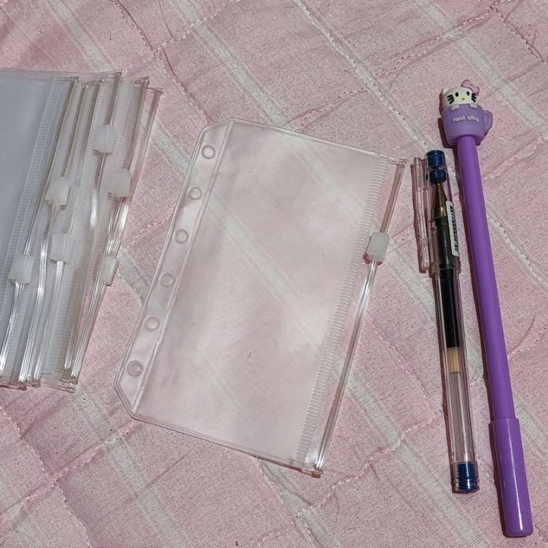 

NC NEW A7 Transparent Bag PVC with Zipper Ziplock Loose Leaf with 6 holes
