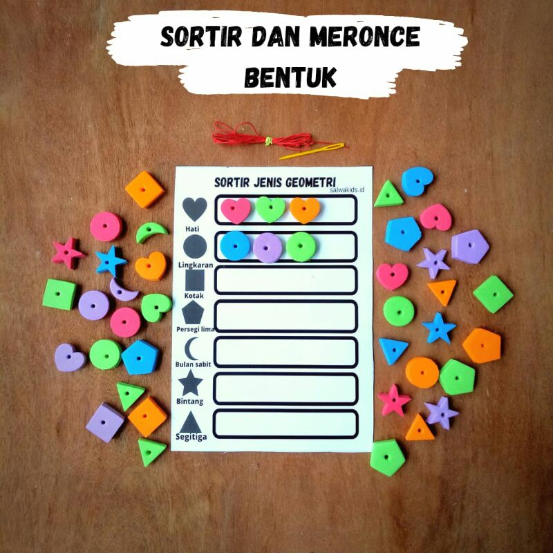 MERONCE DAN SORTIR GEOMETRY SPOND / Mainan Edukasi