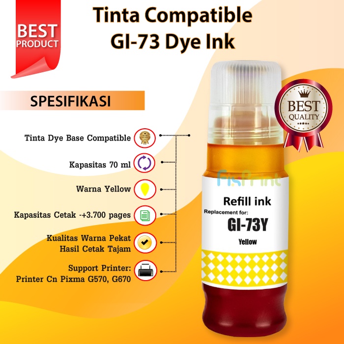 Tinta Compatible GI-73 GI73 GI 73 gi73 gi 73 Dye Ink Printer G570 G670 Ink Tank