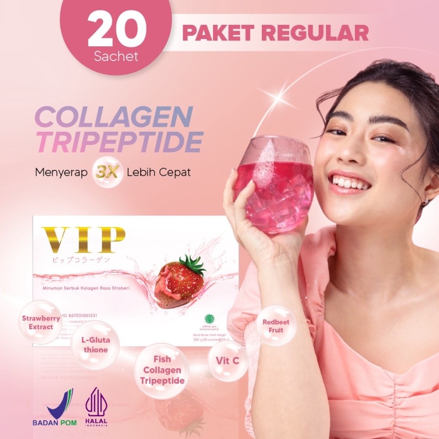 Jual Vip Collagen Drink 1box 20s Bpom Collagen Tripeptide Shopee Indonesia 6807