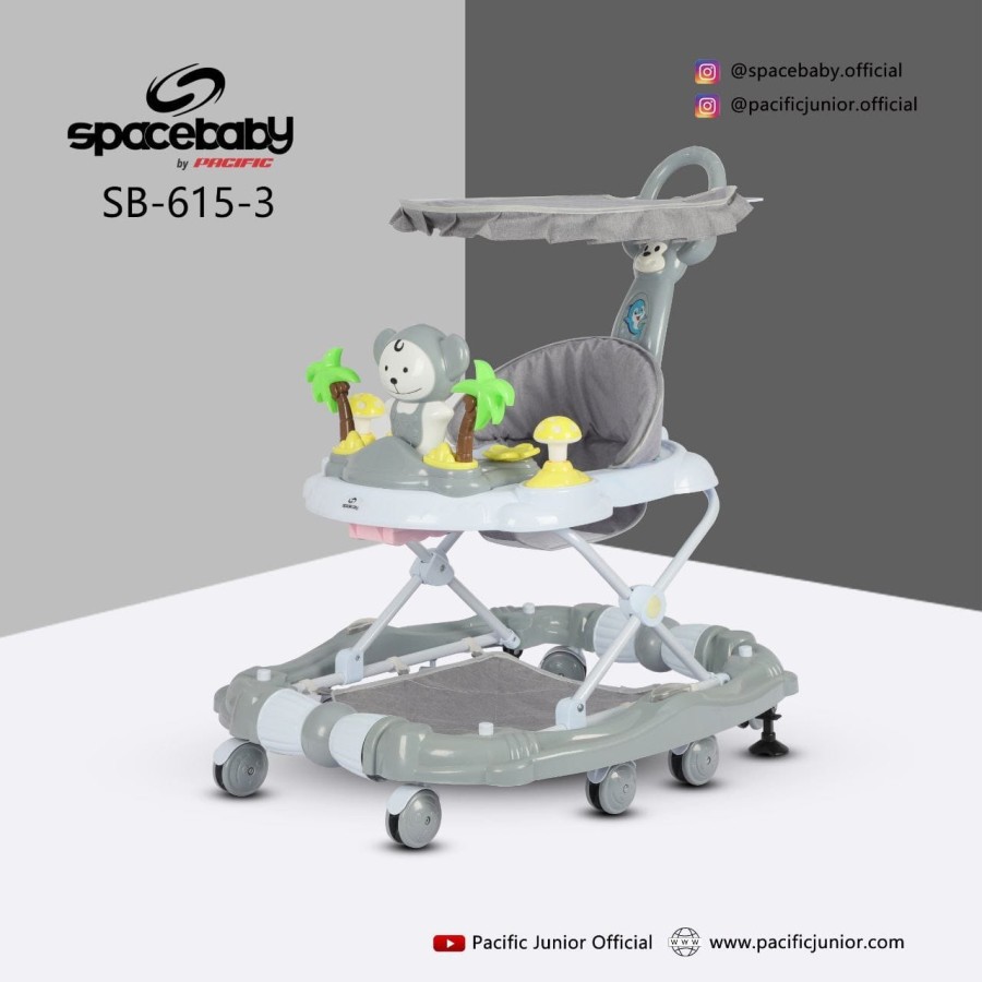 SPACE BABY Baby Walker 615-3 Ic Music Mainan SPACEBABY [ * FREE PACKING DUS ALAS ]