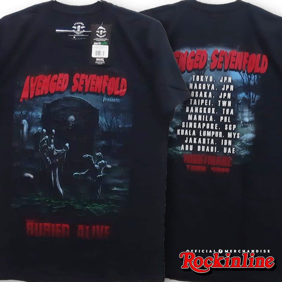 AVENGED SEVENFOLD - BURIED ALIVE TOUR 2012 (Back Print) Kaos Band Original