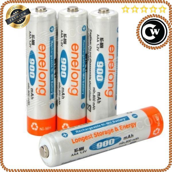 Battery Cas Ulang Rechargeable Enelong Baterai Cas Ni-Mh AAA 900mAh 4PCS Bisa Diisi Ulang