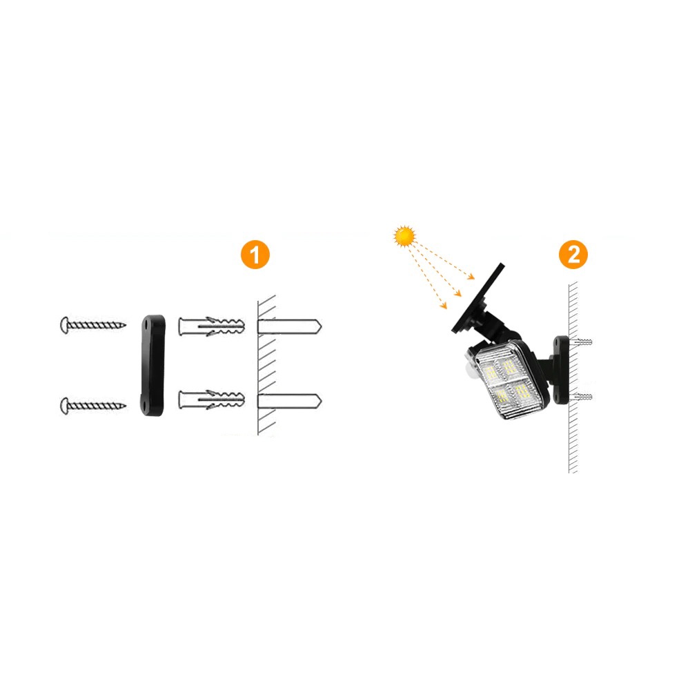 Lampu Solar Outdoor 3 Kepala 122LED Outdoor Light Tenaga Surya