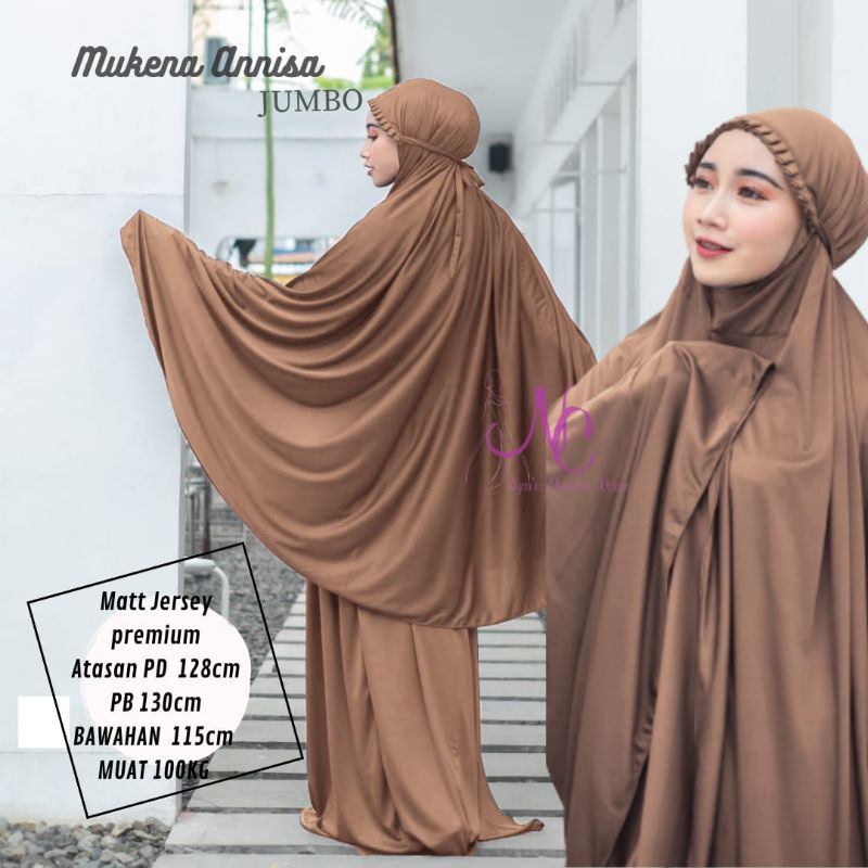 Mukenah Jumbo Bigsize Bahan Kaos Jersey Mukena Dewasa XXXL Model Terbaru Roko Murah Muat BB 100kg Ru