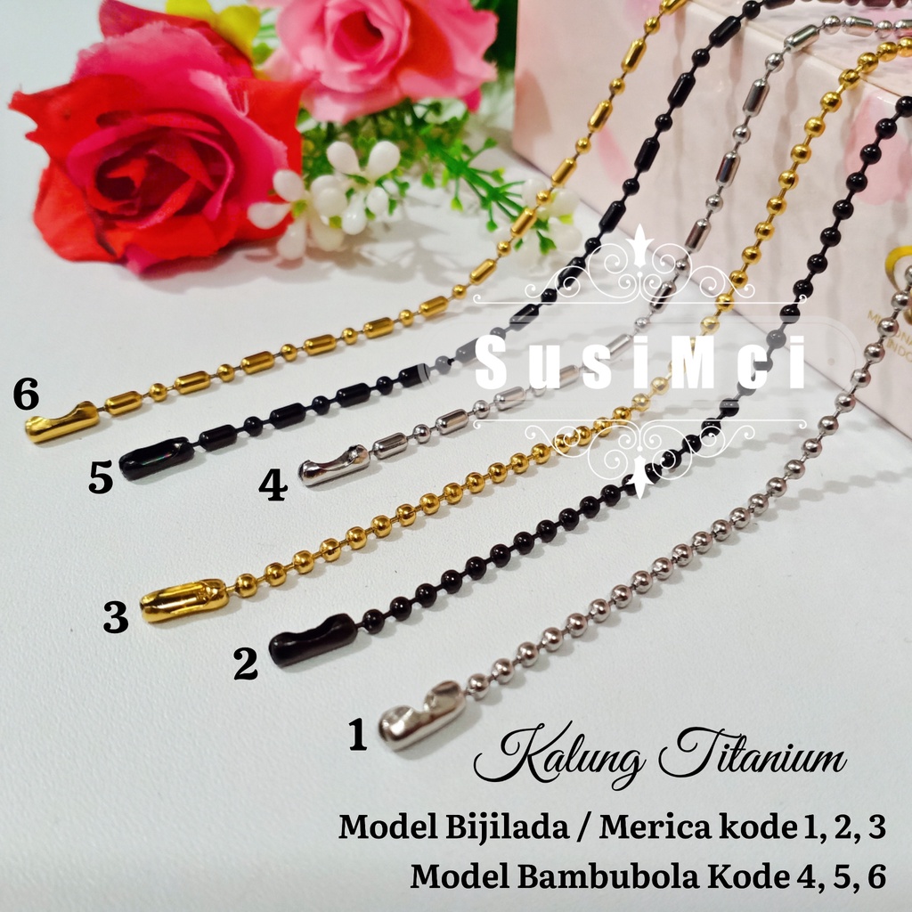 Variasi Bambu Bola Biji Lada Rantai Kalung Titanium Stainless 316L HIGH QUALITY chain necklace silve