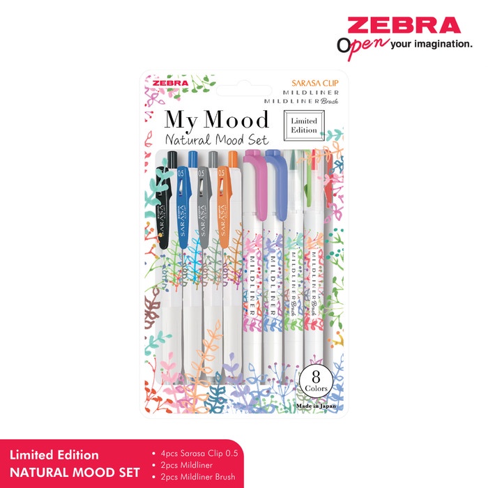 

Pulpen - Zebra Sarasa Mildliner My Mood Natural Set 8Pcs