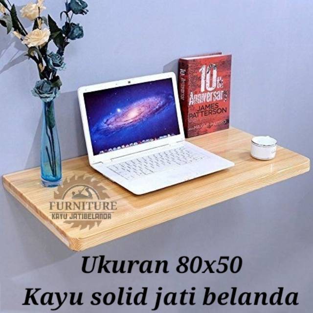 Meja lipat dinding kayu jati belanda 80x50 | Shopee Indonesia