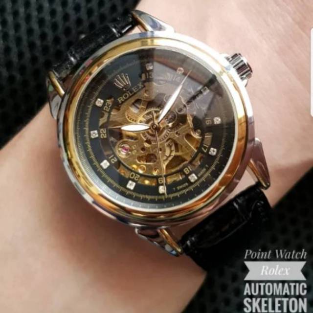 Jam Tangan Rolex Automatic/ Tanpa Baterai Skeleton Swiss