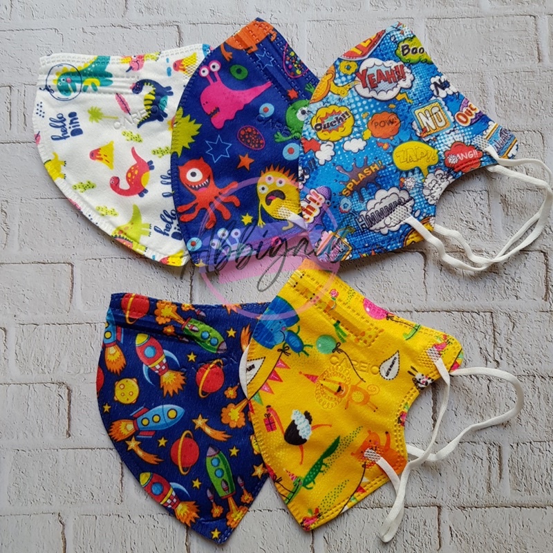 𝘈𝘉𝘎✰ Masker KN95 Anak Kids Premium / Masker KN 95 Anak 5PLY 5 PLY Motif Karakter isi 10-50 pcs 1130