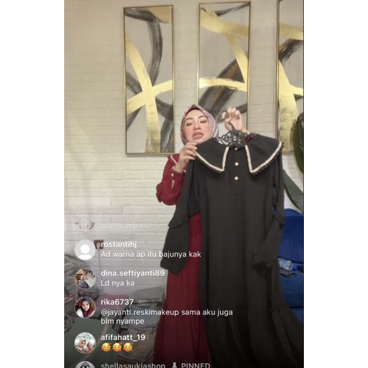 Midi Dress Kerah Oval SS Hitam