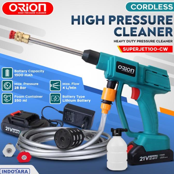 Alat steam cuci motor & mobil Jet Cleaner Baterai Orion Superjet100CW