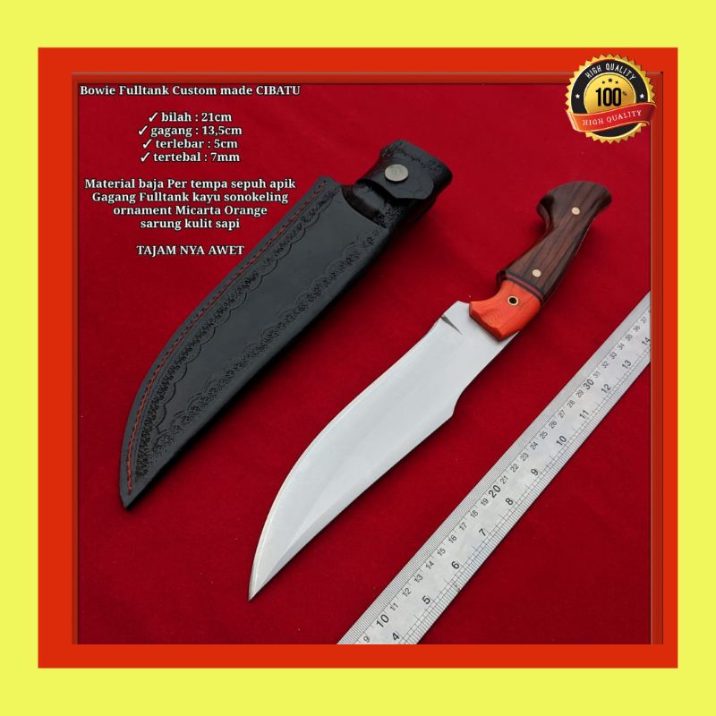 PISAU SEMBELIH BOWIE CUSTOM SUPER TAJAM BERKWALITAS PREMIUM