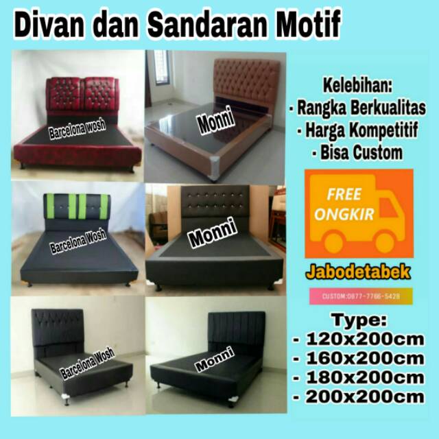 Divan sandaran motif 120x200cm