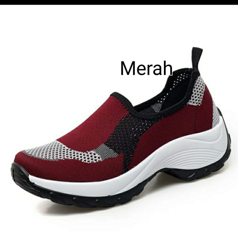 Sepatu Sneakers Wanita Sepatu Sneakers Wanita Wedges Premium Import Tanpa Tali