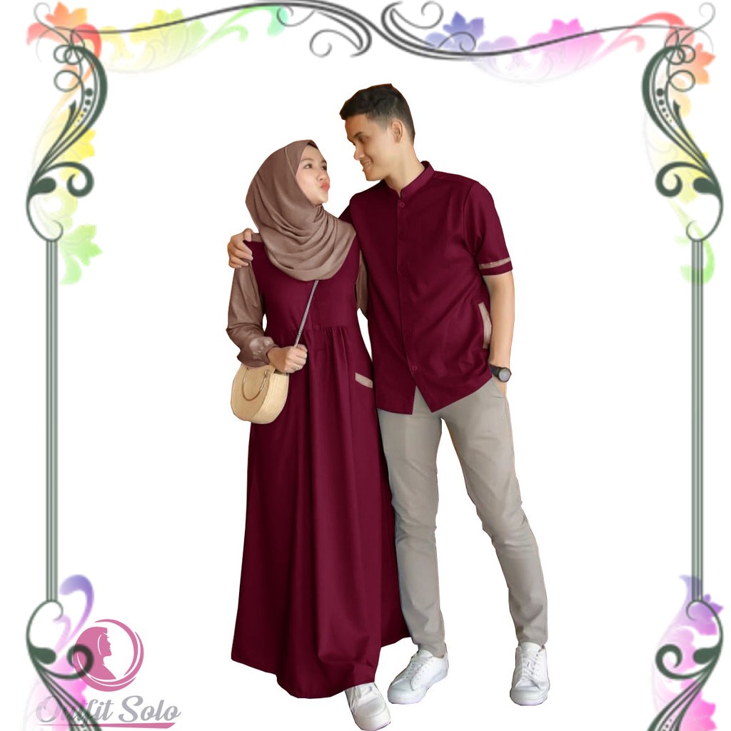 Nizar Couple Baju Couple Cewek Cowok Muslim Hijab Model Terbaru 2022 Baju Kopel Gamis Dan Kemeja Baj