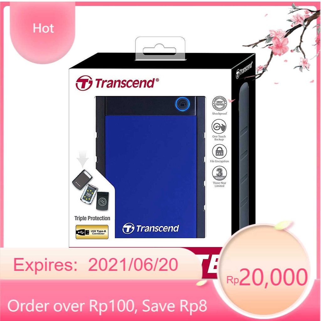 Transcend TS1TSJ25H3B 1TB USB 3.0 StoreJet 25H3 External Hard Drive