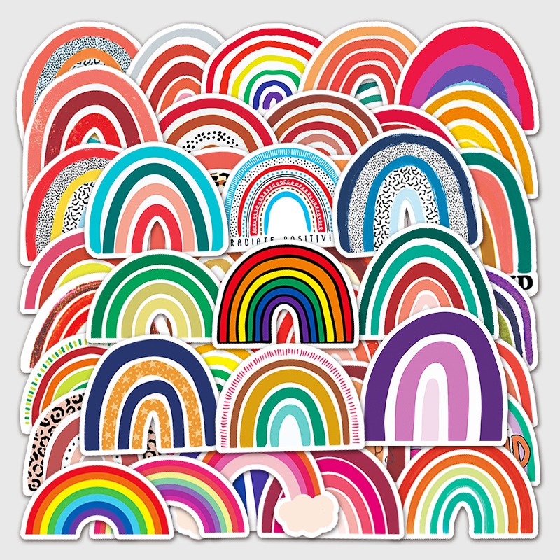 Zhang warna-warni rainbow bridge pribadi DIY grafiti stiker bagasi berwarna-warni kulkas helm dekora