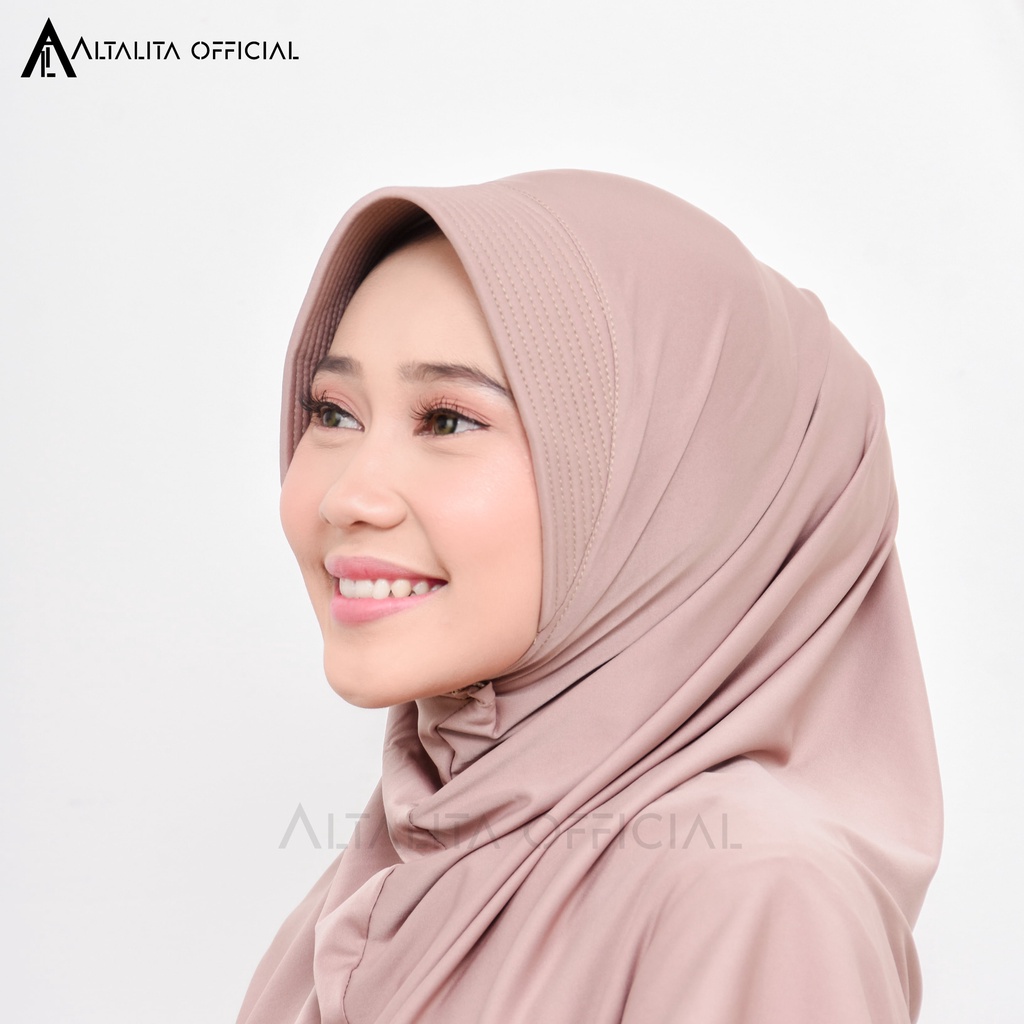 Altalita - Kerudung Bergo Hamidah Sport Menutupi Dada Bahan Jersey Spandek High Quality Pad