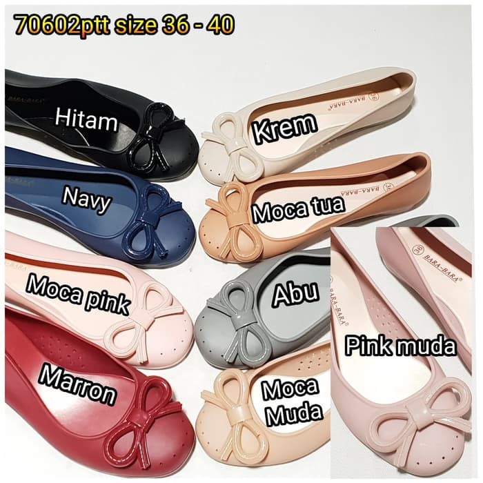 jelly shoes barabara sepatu wanita karet import flat shoes 70602ptt