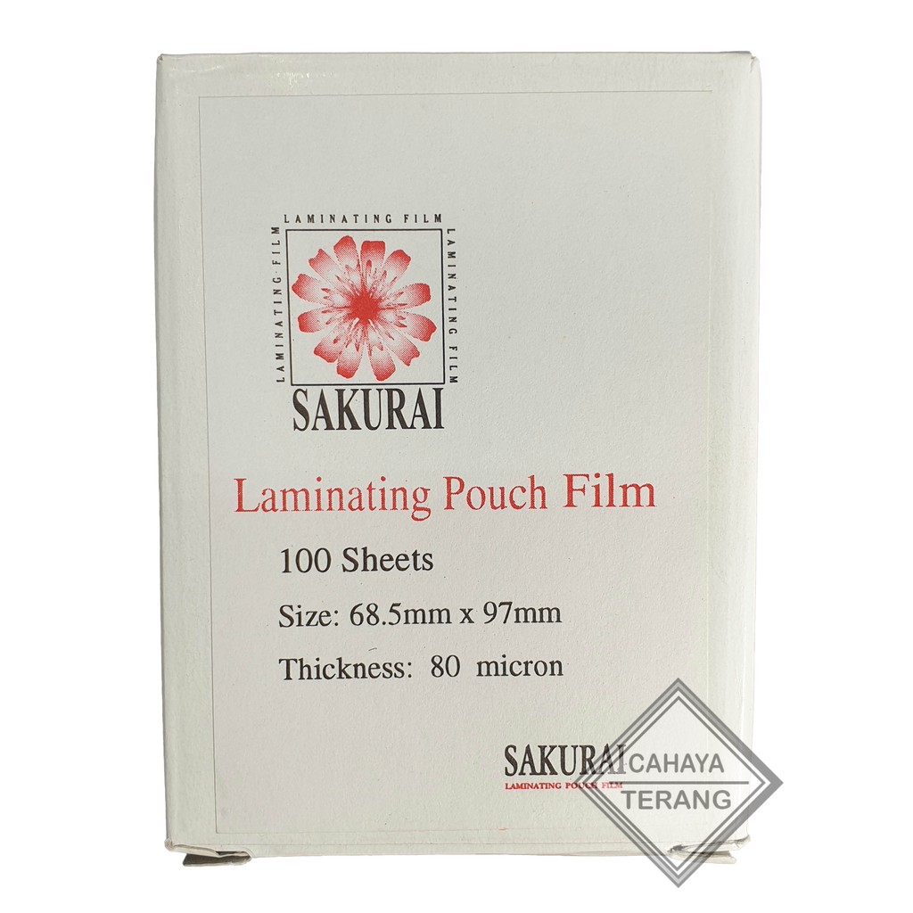 Plastik Laminating SAKURAI KTP ukuran 68.5mm x 97mm 80micron