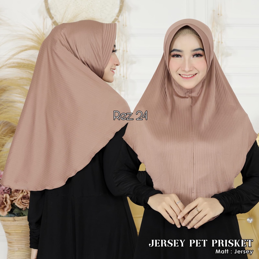 Jilbab Jersey Ped Plisket Best Seller