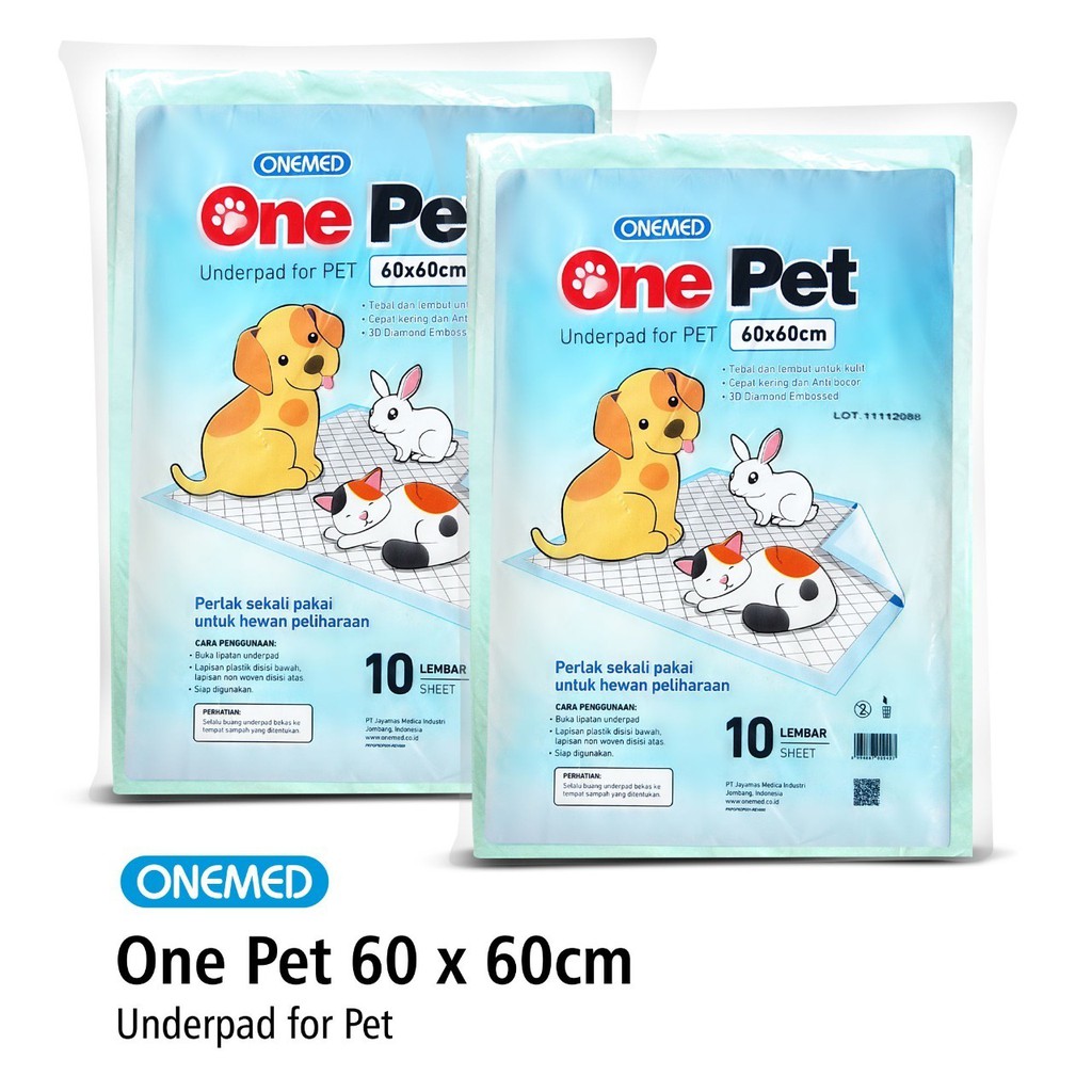 Onemed Underpad One Pet / Toilet Training / Alas Kencing Hewan 60x60cm OJ