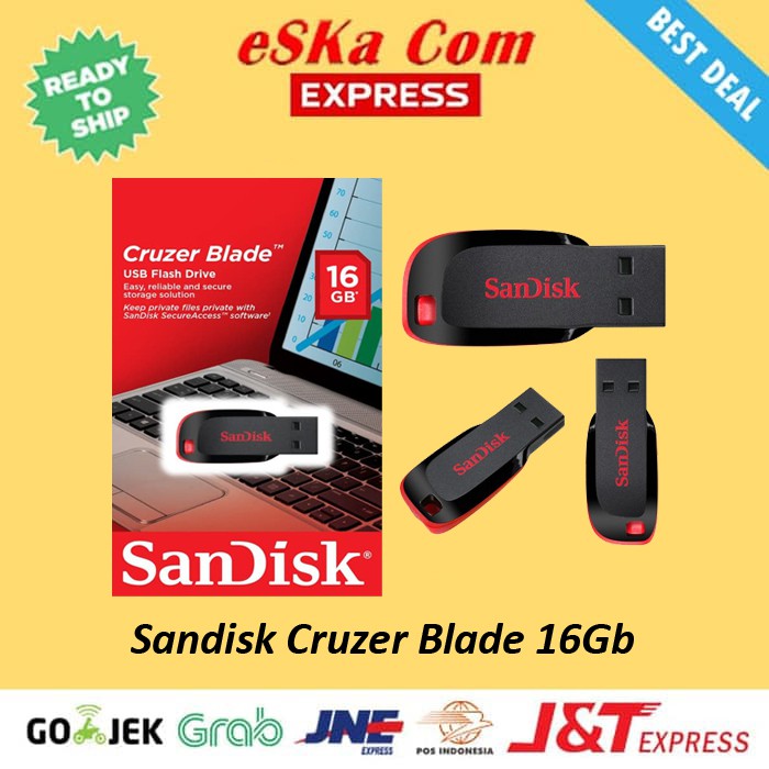 Jual SanDisk Flashdisk Cruzer Blade CZ50 - 16GB Garansi Resmi Indonesia