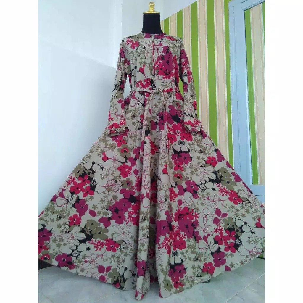 Gamis monalisa magda set Jilbab baju muslim khimar hijab wolfis motif syari dress modern wanita hits