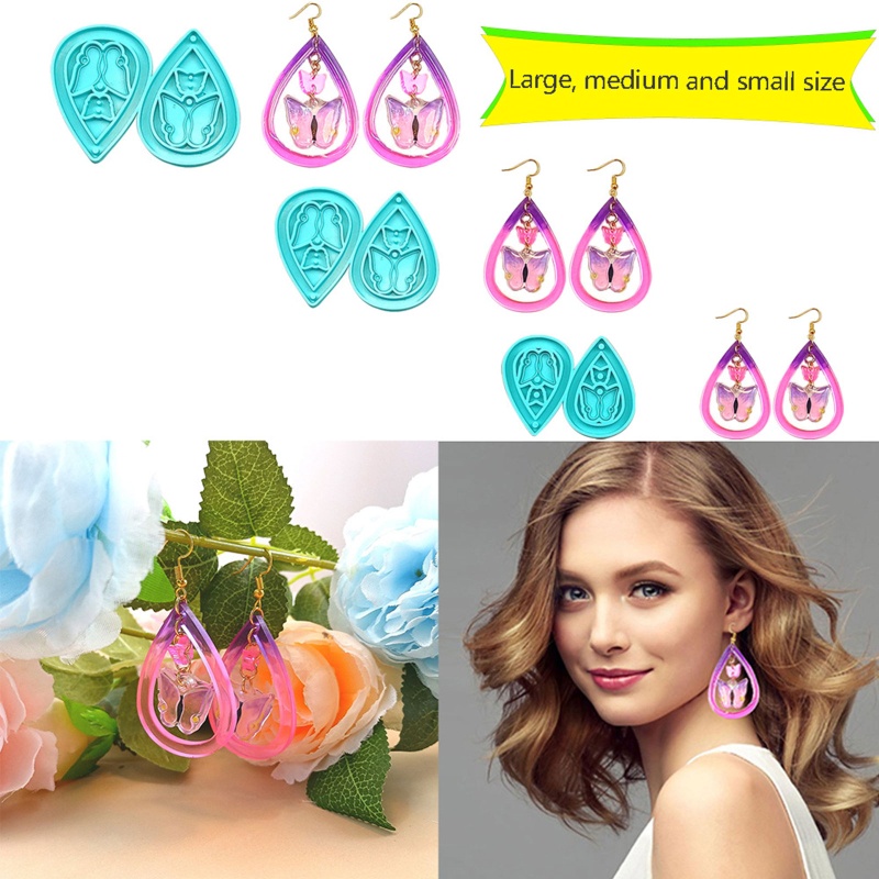 Siy Cetakan Kristal Bentuk Kupu-Kupu Ukuran Besar / Kecil / Medium / Besar Untuk Gantungan Kunci / Anting Diy