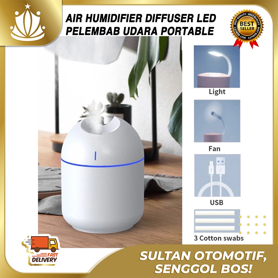 Air Humidifier Diffuser Pelembab Udara Portable Charge USB