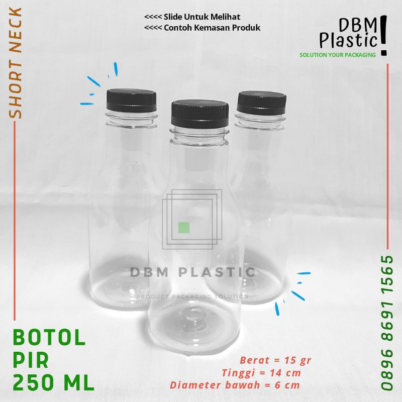 (Min.10pcs) Botol Plastik Pir 250ml . Botol PET Pir 250 ml . Botol Pir 250 ml