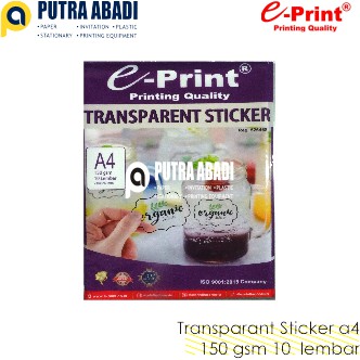 

Transparan Sticker Photo E-Print A4 150gsm 10 lembar