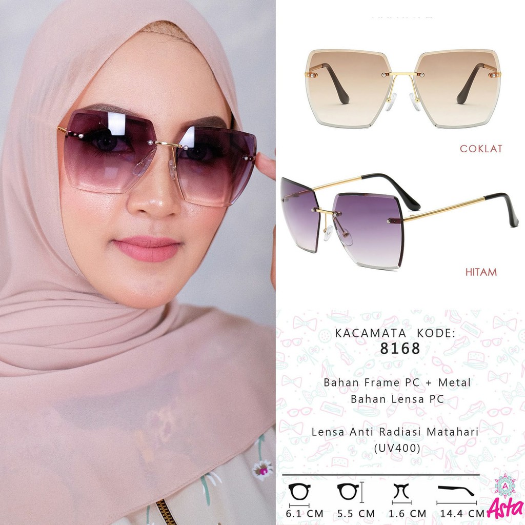 KACAMATA SUNGLASSES WANITA ANTI RADIASI MATAHARI (UV 400) "KODE 8168" BY ASTA