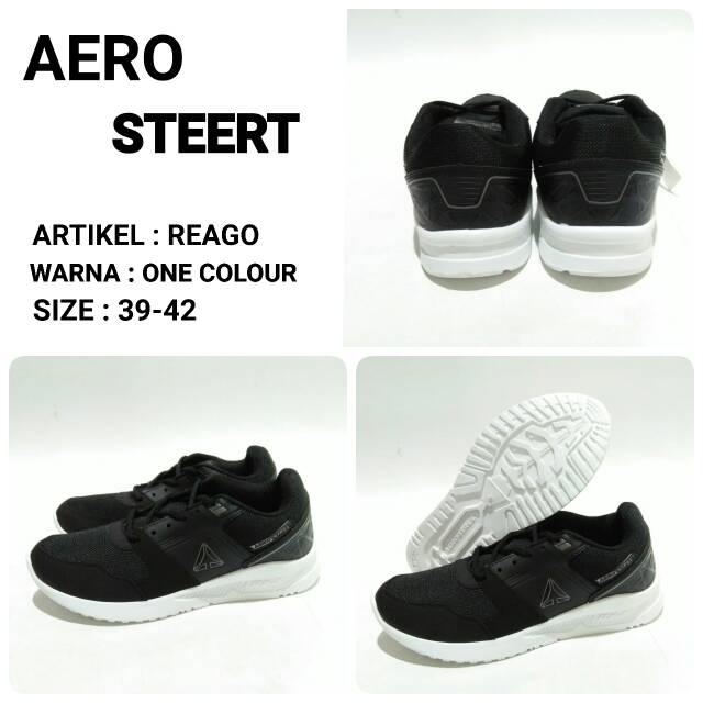 Sepatu sekolah dewasa aero street black white original murah