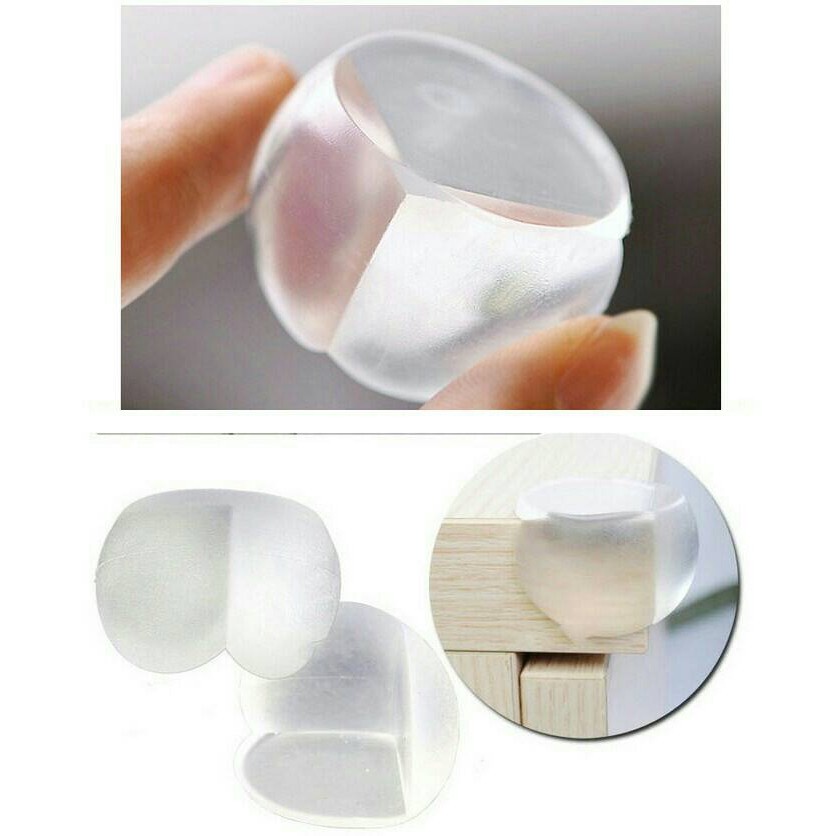 Pelindung Sudut Meja Siku Transparant  Karet Silikon Ujung Kaca Silicone Table Saftey Aman Untuk Bayi Anak Kecil Orang Tua