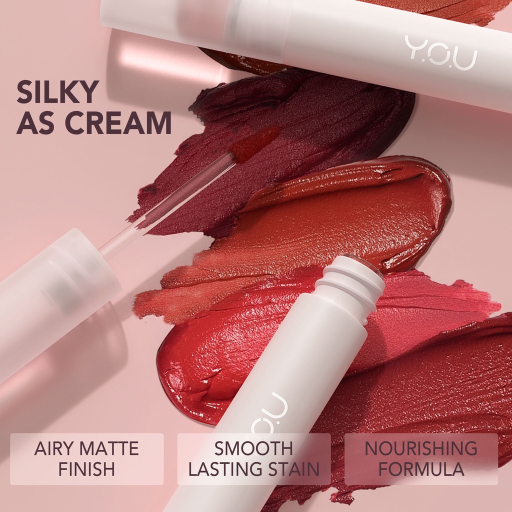 YOU Cloud Touch Fixing Lip Tint Soft Velvet Finish Lip Stain Korean Style Lipstik Bibir. Liptint 2.5gr Untuk Melembapkan Bibir Tahan Lama